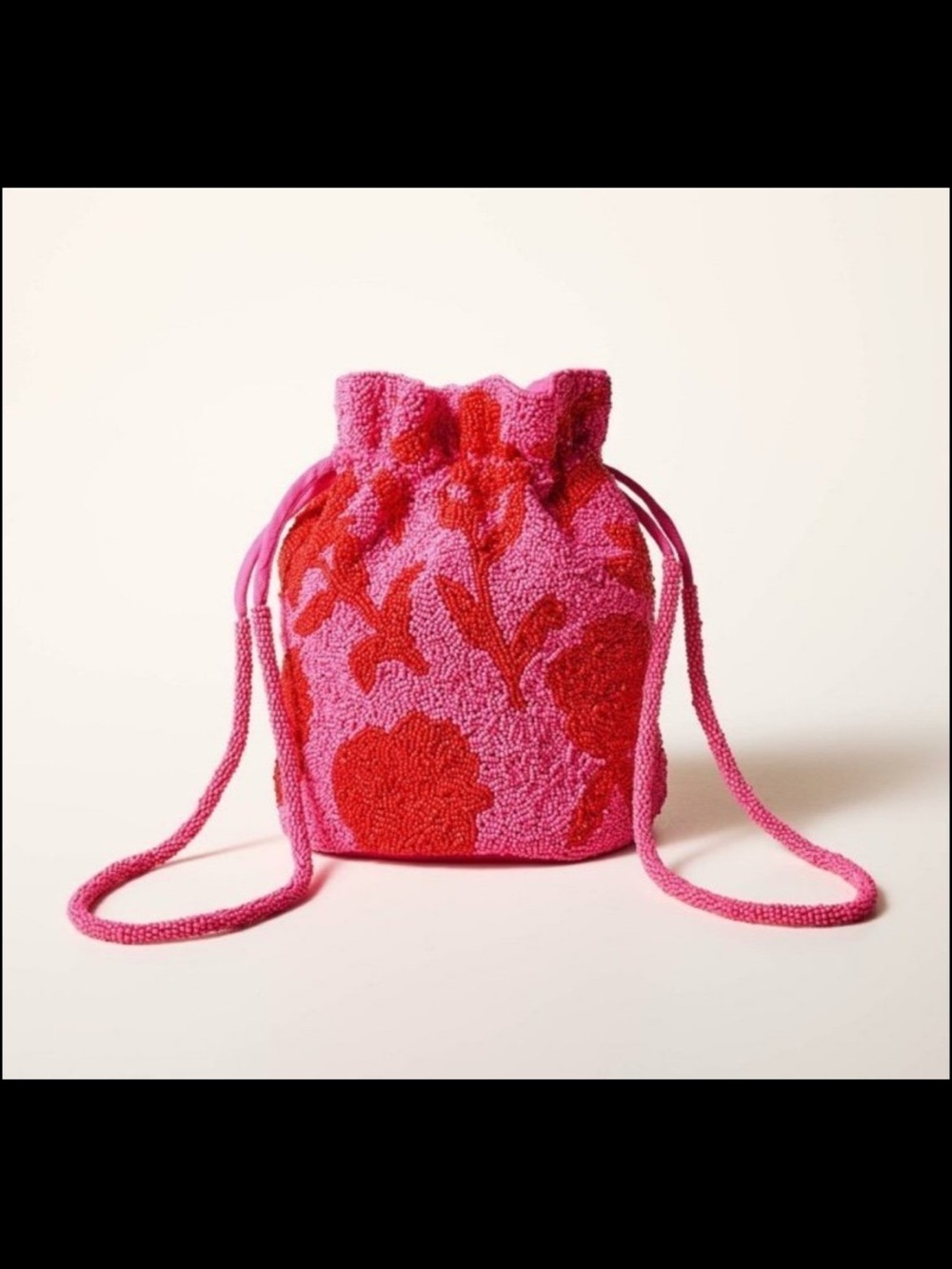 Kate Spade X Target Beaded Classic Rose Drawstring Bucket Bag